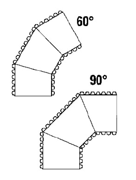 MIDAS Korugované koleno PE DN 930 - 90°, bezhrdlé, bez těsnění
