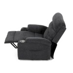 Křeslo polohovací elektrické, 1 motor, šedá látka, bezdrátové nabíjení pro mobilní telefon