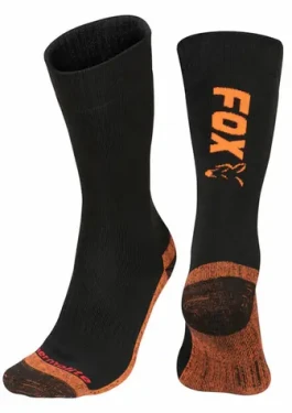 FOX Ponožky Black/Orange Thermolite Long Sock 44-47 (CFW117)