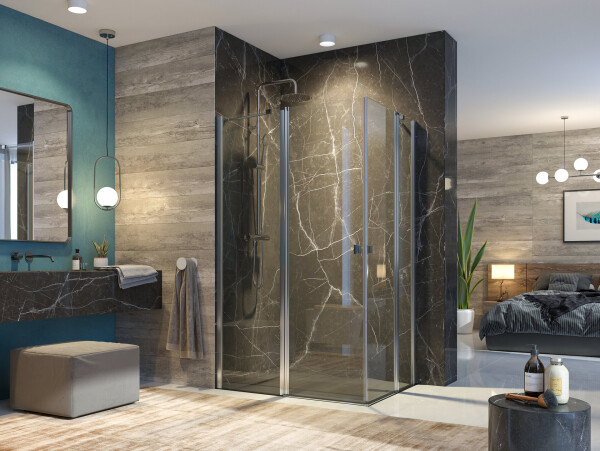 Aquatek GLASS R34 120x90cm CHROM Sprchová zástěna