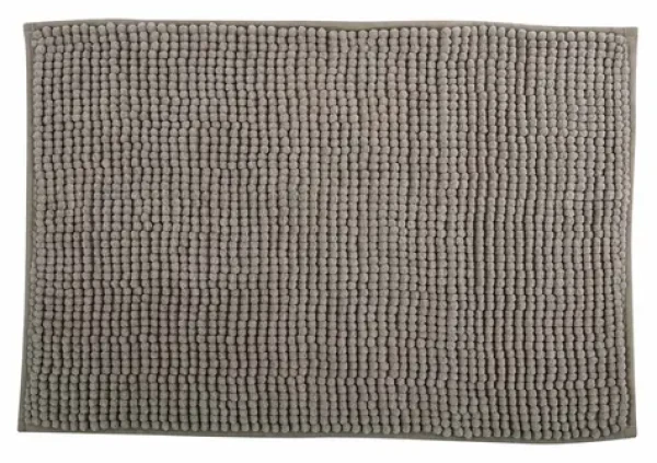 MSV Koupelnová předložka CHENILLE šedo-hnědá / Mikrovlákno / Protiskluzová / 40 x 60 cm