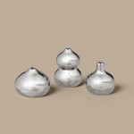 Ferm Living Kameninové mini vázičky Komo – set 3 ks, stříbrná barva, keramika