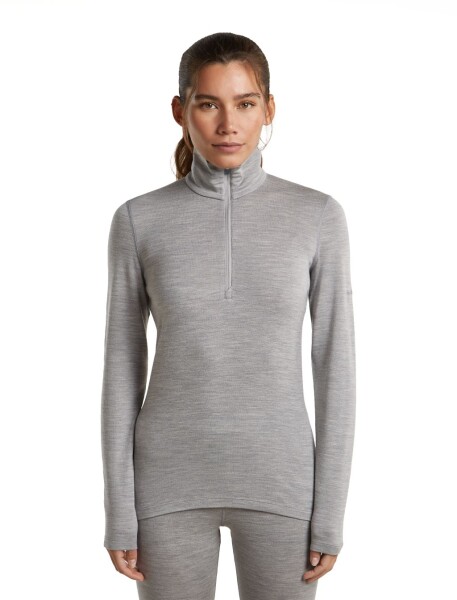 Dámské merino triko dlouhý rukáv, 1/2 zip ICEBREAKER Wmns 260 Tech LS Half Zip, Metro Heather velikost: M