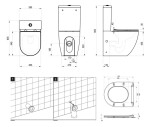 RAVAK - WC kombi se sedátkem SoftClose, vario odpad, spodní napouštění, RimOff, bílá X01870