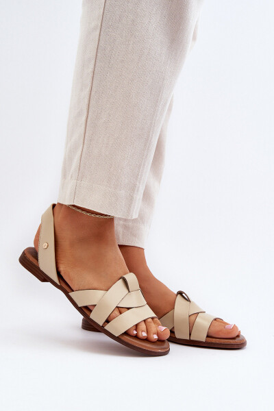 Zazoo 40185 Pohodlné kožené klínové sandály hnědé 39