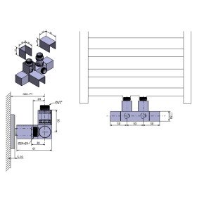 SAPHO - CUBE TWIN připojovací sada ventilů pro středové připojení, chrom CP581S
