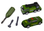 Mamido Sada pro rozložení vojenské vozidlo DIY tank zelený se zvuky a autíčky