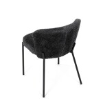 Židle jídelní, šedá látka, černé kovové nohy.