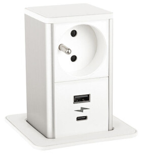 STRONG PowerUp zásuvka, 1x230V, USB A/C nabíjecí, Bílá, Fr (477469)