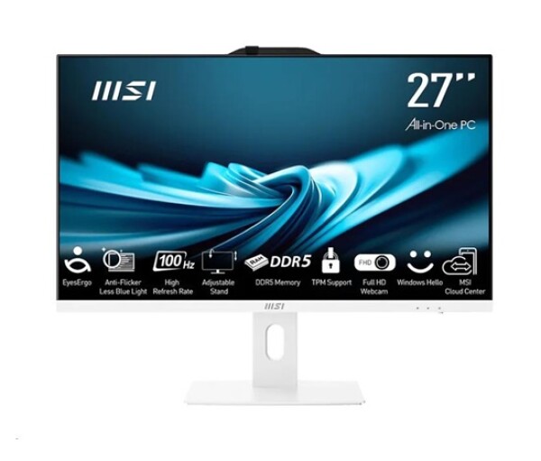MSI PC AiO PRO AP272P 14M-1086XEU, Core i3 14100, 27" FHD, Anti-Glare, Non-Touch, 16GB, 512GB SSD, N/A, No OS, White EDF_2666504