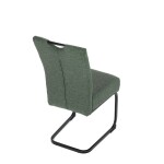 Židle jídelní, taštičkové pružiny v sedáku, zelená látka, černý kov