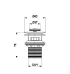 KFA SMALL Zátka klik-klak přepadem, chrom 660-354-00