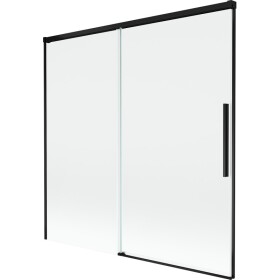 MEXEN/S - Rox vanová zástěna 2-křídlová posuvná 160 x 150, transparent, černá 8C9-160-001-70-00