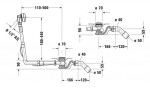 DURAVIT - Příslušenství Vanová odtoková a přepadová souprava s napouštěním, bovden, délka 850 mm, chrom 792207000001000