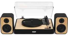 House of Marley Revolution černo-hnědá / Gramofon s reproduktory / řemínkový pohon / Bluetooth / 33/45/78 ot./min (EM-JT304-SB)