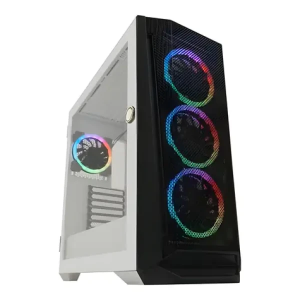 LC-Power 805BW-ON Holo-1_X bílá / Skříň PC / Midi Tower / ATX / 4× ARGB / tempered glass (LC-805BW-ON)