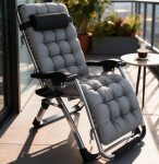 Skládací zahradní lehátko s polštářem TDC01-BK Černá