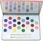 Vilac Vilac, 7410, velká sada akvarelových/vodových barev se štětci, motiv Páv, 26 ks