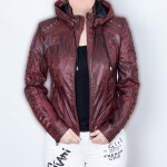 Dámská Kožená Bunda Morgana Lear Brixton Červená Velikost: S