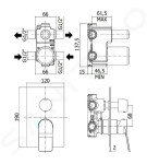 PAFFONI - Tilt Baterie pod omítku s tělesem, pro 2 spotřebiče, matná černá TI018NO/M