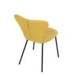 Židle jídelní, žlutá látka, nohy černý kov