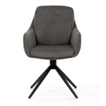 Židle jídelní, 180° otočný mechanismus, lanýžová voděodolná látka, černý kov