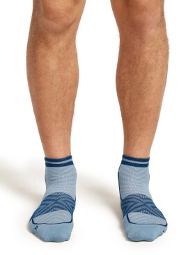 Pánské merino ponožky ICEBREAKER Mens Run+ Ultralight Mini, Flint Blue/Atlantis velikost: 39-41,5 (S)