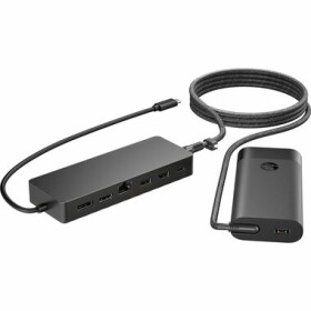 HP Universal USB-C Hub + Laptop Charger černá / USB Hub s nabíječkou / 2x USB-A / 2x USB-C / RJ45 / HDMI / DP (9H0H9AA#ABB)