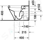 DURAVIT - DuraStyle Stojící WC, s WonderGliss, bílá 21500900001