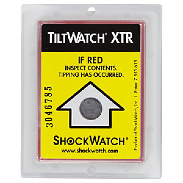 25 x Indikátor naklonění Tiltwatch, 75x60x5mm