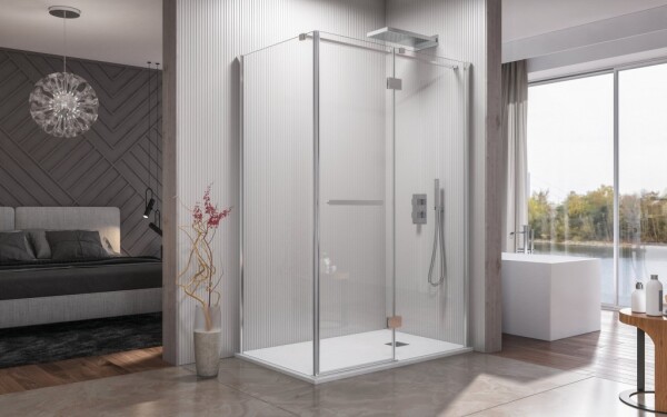 Aquatek - CRYSTAL R43 CHROM Sprchová zástěna čiré sklo 8mm 140x80x200 CRYSTALR43