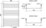 MEXEN/S - Apollo radiátor + topná tyč 860 x 550 mm, 600 W, bílá W117-0860-550-2600-20