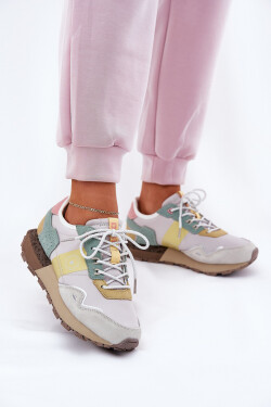 Dámské Semišové Sneakersy Big Star RR274244 HI-POLY SYSTEM Šedo-Žluté 38