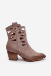 Kožené boty s výstřihy Maciejka 06412-04 Beige 41