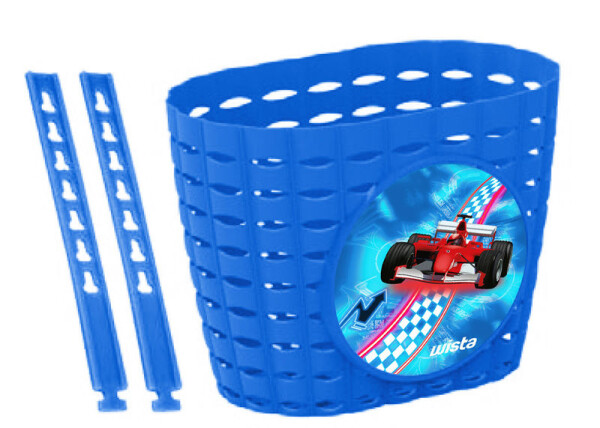 Přední plastový koš na kolo Wista, barva modrá