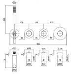 PAFFONI - Modular Box Termostatická baterie pod omítku, pro 2 spotřebiče, chrom MDE000CR