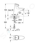 GROHE - Eurodisc SE Samouzavírací umyvadlová baterie, chrom 36249000