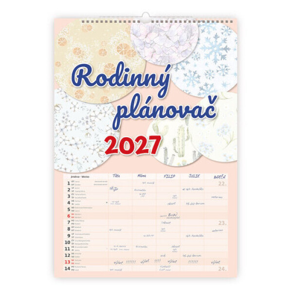 Kalendář nástěnný 2027 - Rodinný plánovač