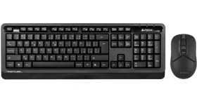 A4tech FG1012S černá / tichý set bezdrátová klávesnice + myši / CZ layout / USB-A nano přijímač 2.4GHz (FG1012S-BK)