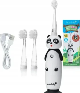 Brush-baby WildOnes Panda bílá / Elektrický zubní kartáček / pro děti (5060178102567)