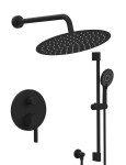 SAPHO - ICONIC podomítkový sprchový set s pákovou baterií, 2 výstupy, posuvný držák sprchy, černá mat AF042B-02
