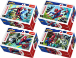 Minipuzzle 54 dílků Spidermanův čas 4 druhy v krabičce 9x6,5x4cm - Trefl