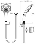 IDEAL STANDARD - Idealrain Cube Set sprchové hlavice, 3 proudy, držáku a hadice 175 cm, chrom B0020AA