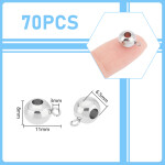Korálek z nerezové oceli s širokým průvlekem - korálek s očkem - platinový - 11 x 6,5 x 8 mm - 1 ks