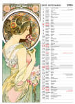 Nástěnný kalendář 2026 Helma - Alfons Mucha, 24 x 33 cm
