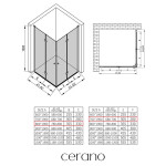 CERANO - Sprchový kout Volpe Duo L/P - 6 mm - černá matná, transparentní sklo - 80x70x190 - zalamovací CER-480145