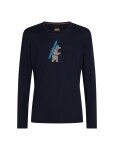 Pánské merino triko s dlouhým rukávem ICEBREAKER Mens 200 Oasis LS Crewe Bear Tour, Midnight Navy velikost: S