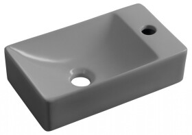 SAPHO - MARGITHA keramické umývátko 38x22cm, otvor pro baterii vpravo, šedá MGT3822GR