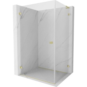 MEXEN/S - Lunar-B L sprchový kout dveře křídlové levá 95 x 80, transparent, zlato kartáčovaná 832L-095-080-55-00-L