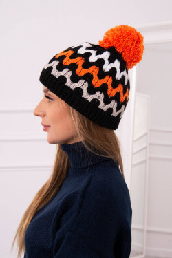 Dámská čepice Laila K283 black+neon orange UNI